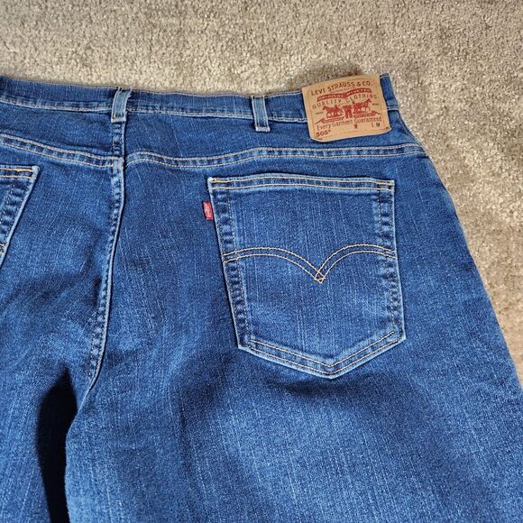 Levis 505 Jeans Mens 42 Regular Fit Dark Wash Denim 100% Cotton Comfort 42x30 - Picture 4 of 7